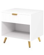 Mesa de cabeceira 50x40x47 cm mdf color blanco Homcom, casa - quarto