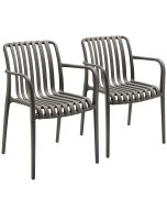 Set de 2 cadeiras de jardim empilháveis e 54,5x58x80,5 cm, antracite