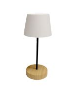 Candeeiro de mesa LED sora branco e madeira com intensidade ajustável