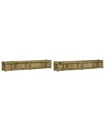 Vasos/floreiras de jardim 2 pcs madeira de pinho impregnada