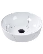 Lavatório de bancada hopi ⌀ 42 cm cerâmica mármore branco