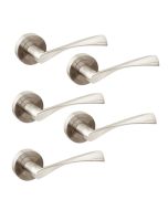 Emuca lote de 5 puxadores twist para portas interiores, com roseta