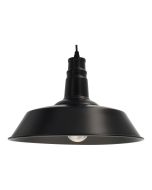 Lâmpada pendente industrial com diâmetro de 36 cm. E27. Cor preta.
