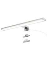 LED 12w 50cm ip44 parede, slim, alumínio cromado, branco neutro