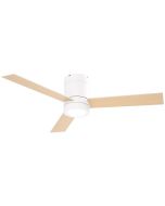 Ventoinha de teto ø112x25cm metal, mdf e vidro color blanco Homcom