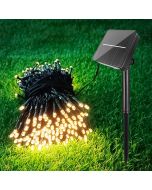 LED guirlanda solar 20m 200LED 8 modos, branco 3000k, bateria recarregável