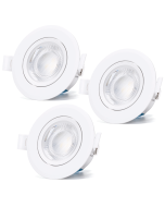 Aigostar foco embutido LED no teto, 5w 3000k, ф70-75 mm, 3 unidades