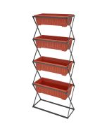 Jardim vertical com 4 vasos 52x21x127cm, castanho