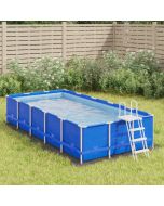 Pano para chão de piscinas 420x220 cm poliéster geotêxtil cinza pt9579