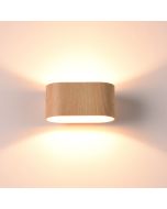 Aplique de parede interior em metal com efeito madeira, iluminação G9