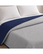 Colcha reversível bicolor azul/cinza cama 135cm donegal collections