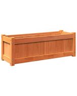 Vaso/floreira de jardim 90x31x31 cm pinho maciço castanho cera