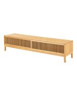Mesa de tv videbæk 2 portas de correr bambu 140x40x38 cm natural [en.casa]