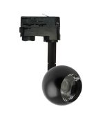Foco LED preto orientável 10w fenix, trilho trifásico, luz natural 4000k