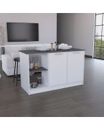 Ilha de cozinha juniper em melamina com 2 portas e 6 prateleiras