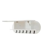 Bengaleiro de parede vilkön prateleira + 6 ganchos 80x16x30cm branco