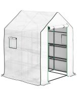 Estufa 140x143x190 cm aço e polietileno color blanco Outsunny