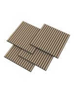 Conjunto de 4 painéis acústicos 3d vang lâminas lineares 1,44 m² nogueira