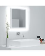 Espelho de casa de banho com LED 40x8,5x37 cm acrílico branco pt4760