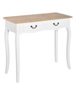 Mesa consola 87x34x78,5 cm mdf e madeira de pinho color blanco Homcom