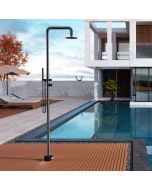 Chuveiro para piscina florida em aço inox preto fosco | poolimex