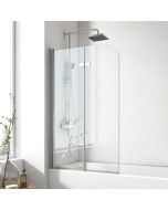 Emke mampara de bañera plegable 110x140 cm, vidrio templado 6 mm nano