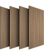 Tectake 4 painéis de parede efeito madeira mdf fácil instalação, carvalho