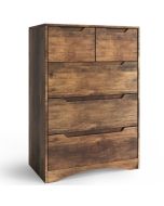Cômoda de 5 gavetas castanha em mdf - 72 x 41 x 94 cm