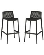 Conjunto de 2 cadeiras altas empilháveis de plástico <<néora>> - preto