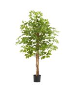 Árvore de ficus artificial, textura realista e gran volumen, 160 cm