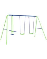 Conjunto de baloiço para criança 280x140x178 cm metal e pe color verde