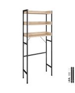 Prateleira de baño com 3 prateleiras de 67x25x165,5 cm madeira clara