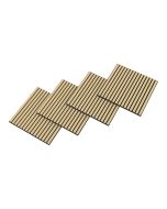 Conjunto de 4 painéis acústicos 3d vang lâminas lineares 1,44 m² carvalho