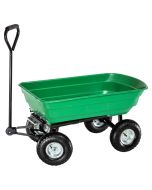 Carrinho de mão com cubeta e rodas suaves, capacidade de 300 kg, verde