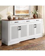 Aparador branco com 4 portas 3 gavetas 75x160x40cm
