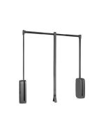 Emuca varão basculante para roupeiro sling, 830 - 1150, titânio, aço e
