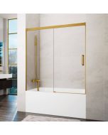 Resguardo banheira frontal+deslizante basic 140-145cm transparente dourado