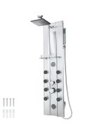 Tectake coluna de duche hidromassagem com 10 jatos, prateada 118x27x9,8cm