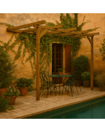 Pergola madeira adosada kai vidahuerto – 240 x 240 x 240 cm a 270 cm.