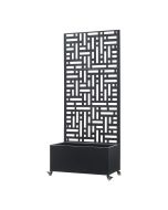 Divisória bernalda com floreira aço 190 x 82 x 38 preto cm casa.pro