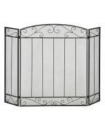Frente para lareira 105x1.6x80.5 cm aço tubular, malha metálica Homcom