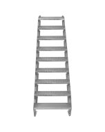 Escada galvanizada ajustável com 9 degraus de 600mm de largura
