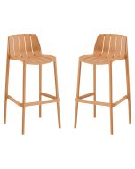 Conjunto de 2 cadeiras altas de jardim empilháveis <<vaena>> - laranja