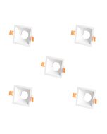 Pack 5 foco embutido confort quadrado branco wonderlamp 1xgu10 ø81mm