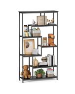 Estante vertical de metal - 7 níveis - preto - 98 x 30 x 180 cm