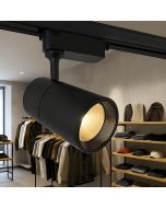 Foco LED preto orientável 30w, calha monofásico, 3000lm, luz natural 4000k