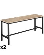Set de 2 bancos de estilo industrial 108x325x50 cm madeira clara