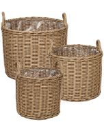 Conjunto de 3 vasos de vime pendula 33/37/45 cm rattan sintético natural