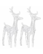 Renas de natal 2 pcs 80 luzes LED acrílico branco frio
