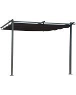 Pérgula inclinada com teto retrátil - 3 x 3 m - cinza antracite